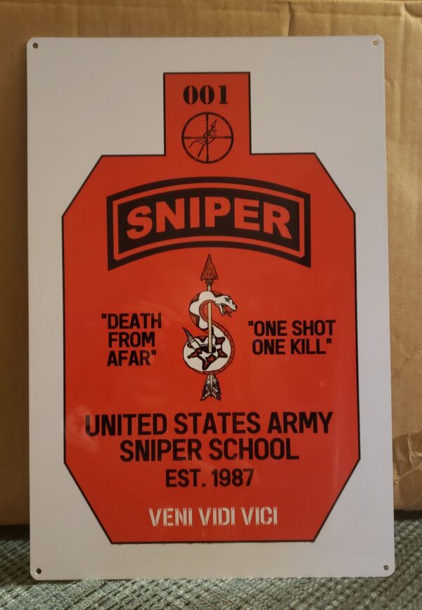 Army Sniper School Metal Target Sign
