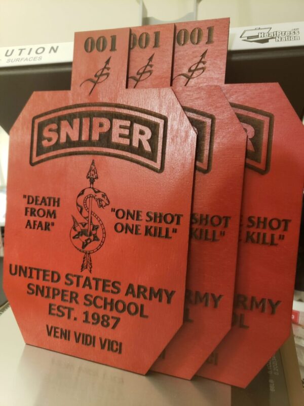 US Army Sniper School Target Silhouette Plaque