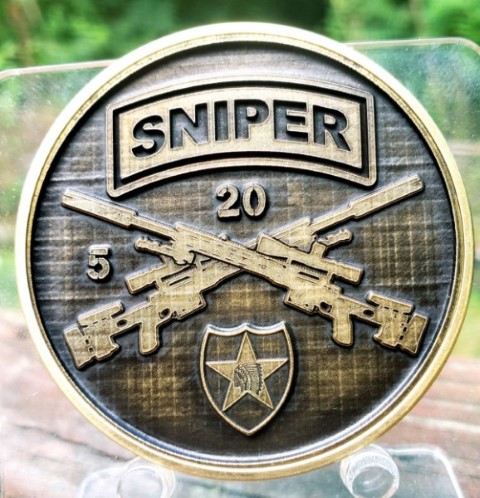 5-20 Infantry 2nd Infantry Division Sniper Challenge coin
