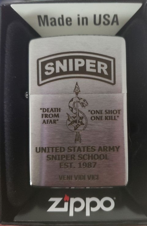Chrome Sniper School Logo Lighter